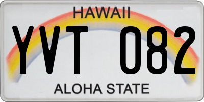 HI license plate YVT082