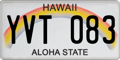 HI license plate YVT083