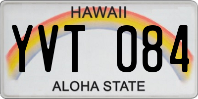 HI license plate YVT084
