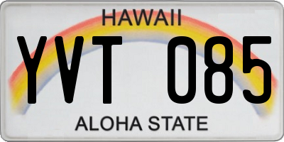 HI license plate YVT085