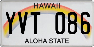 HI license plate YVT086