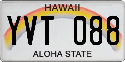 HI license plate YVT088
