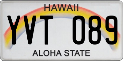 HI license plate YVT089
