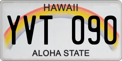 HI license plate YVT090
