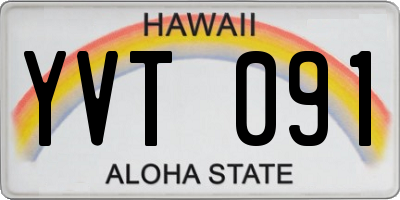 HI license plate YVT091