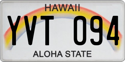 HI license plate YVT094