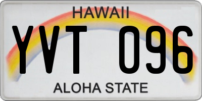HI license plate YVT096