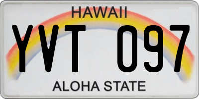 HI license plate YVT097