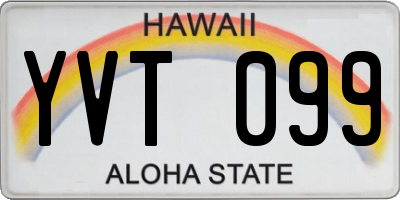 HI license plate YVT099