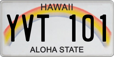 HI license plate YVT101