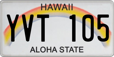 HI license plate YVT105