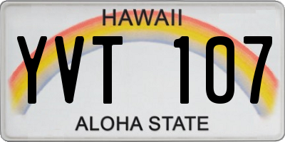 HI license plate YVT107
