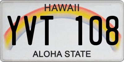 HI license plate YVT108
