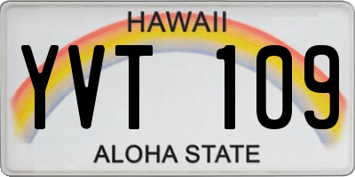 HI license plate YVT109