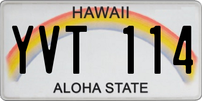 HI license plate YVT114