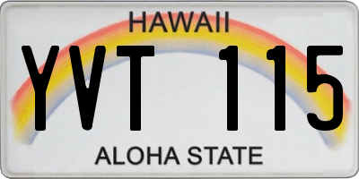 HI license plate YVT115