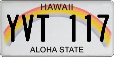 HI license plate YVT117