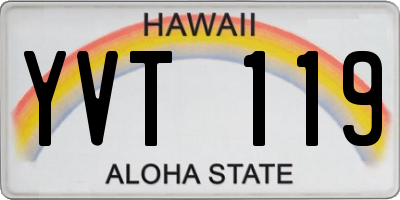 HI license plate YVT119
