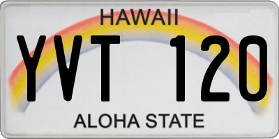 HI license plate YVT120