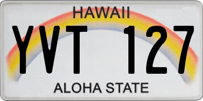 HI license plate YVT127