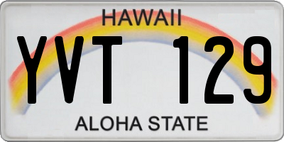 HI license plate YVT129