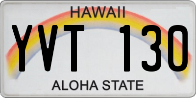 HI license plate YVT130