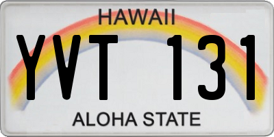 HI license plate YVT131