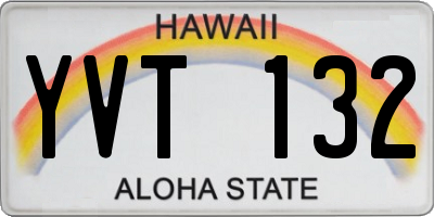 HI license plate YVT132