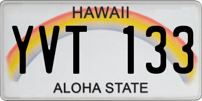 HI license plate YVT133