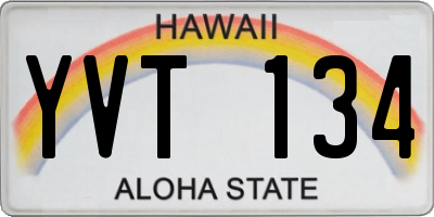 HI license plate YVT134
