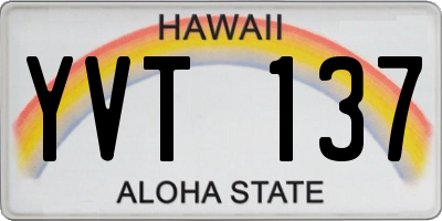 HI license plate YVT137