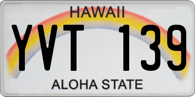 HI license plate YVT139