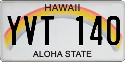 HI license plate YVT140