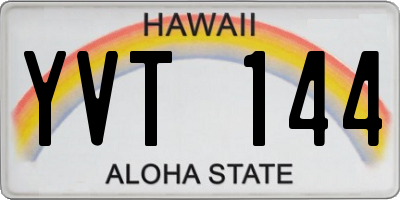 HI license plate YVT144