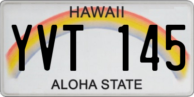 HI license plate YVT145