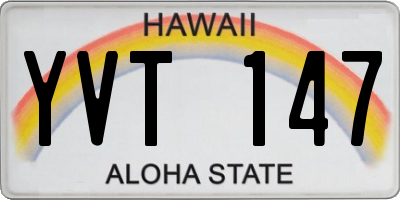 HI license plate YVT147
