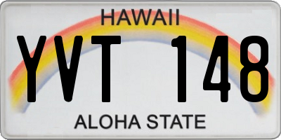 HI license plate YVT148