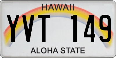 HI license plate YVT149