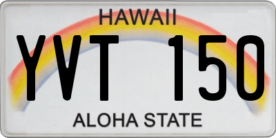 HI license plate YVT150