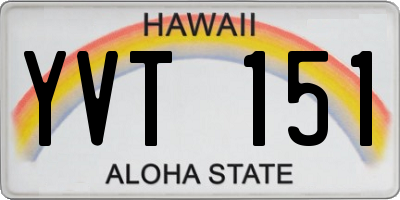 HI license plate YVT151