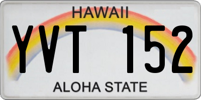 HI license plate YVT152