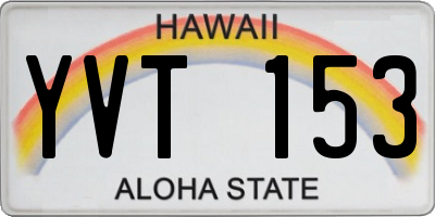 HI license plate YVT153