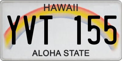 HI license plate YVT155