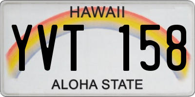 HI license plate YVT158