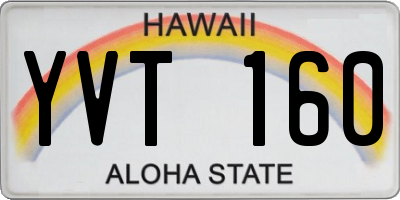 HI license plate YVT160
