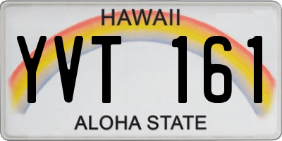 HI license plate YVT161