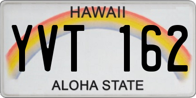 HI license plate YVT162