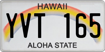 HI license plate YVT165