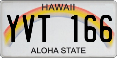 HI license plate YVT166