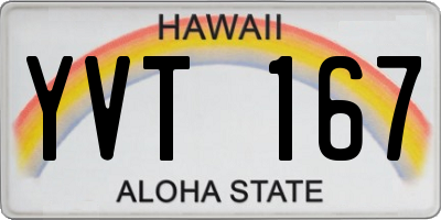 HI license plate YVT167